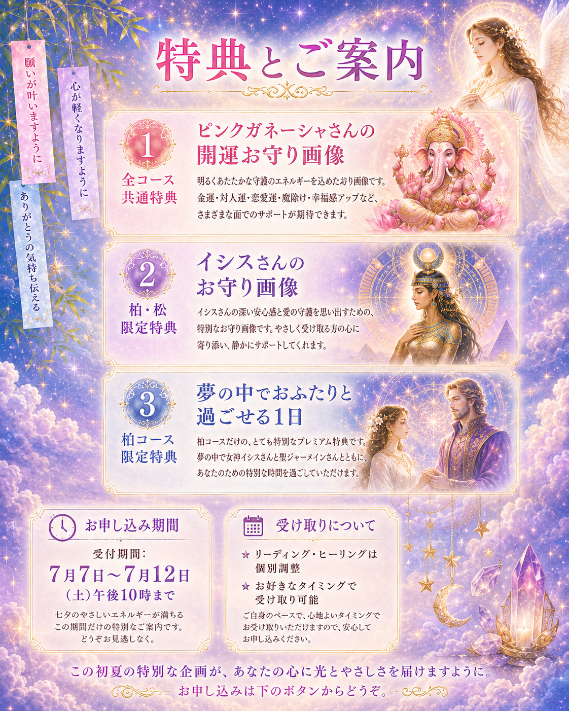 特典とお申し込み案内