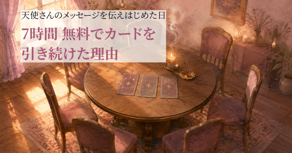 天使カードリーディングをしていた部屋のテーブルと椅子